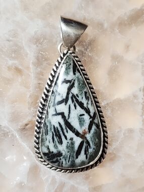 Zebra Jasper Pendant - Navajo Silver